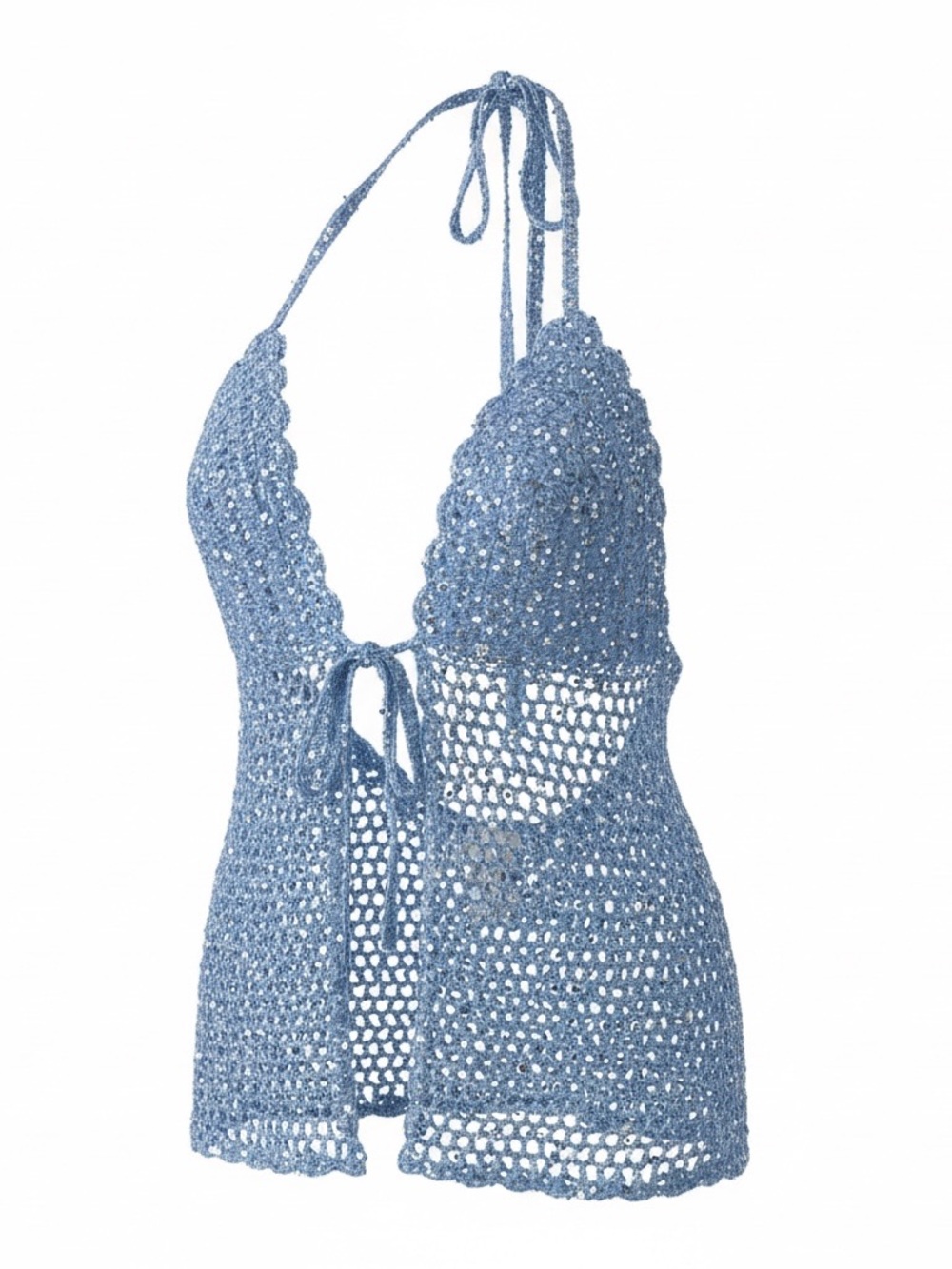 REVOLVE Light Blue Crochet Halter